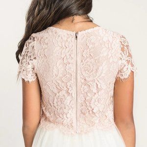 SHORT SLEEVE LACE TOP